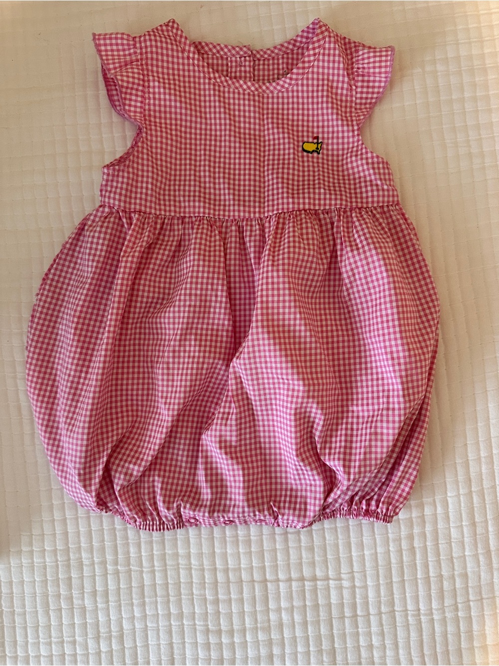 Masters Pink and White Gingham Baby One-Piece